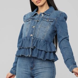 Ruffle Denim jacket